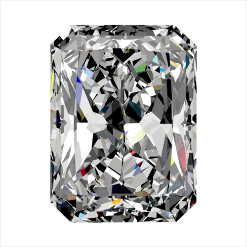 0.61 carat D-VVS2 Natūralus Radiant Deimantas (1)