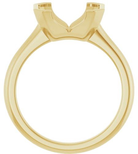 Sužadėtuvių Žiedas „Half-Bezel Solitaire“ 14k yellow gold Emerald 10mm x 8mm (2)