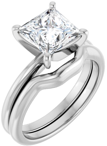 14K White  7x7 mm Square Solitaire Engagement Ring Mounting (6)