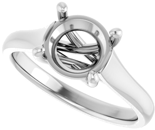 Sužadėtuvių Žiedas „Solitaire“ 585 Baltojo Aukso Round 8mm (5)