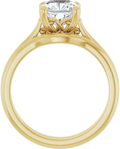 Sužadėtuvių Žiedas „Solitaire“ 18k yellow gold Cushion 7mm (7)
