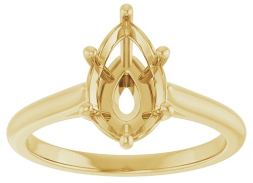 Sužadėtuvių Žiedas 14k yellow gold Pear 10mm x 6mm (3)