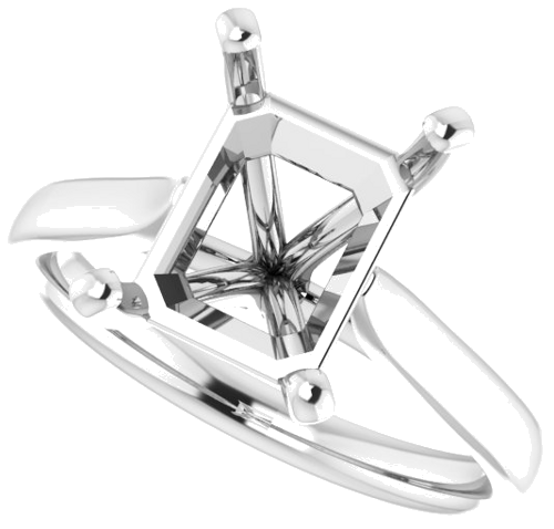 Sužadėtuvių Žiedas „Solitaire“ 950 Platinos Emerald 10mm x 8mm (5)