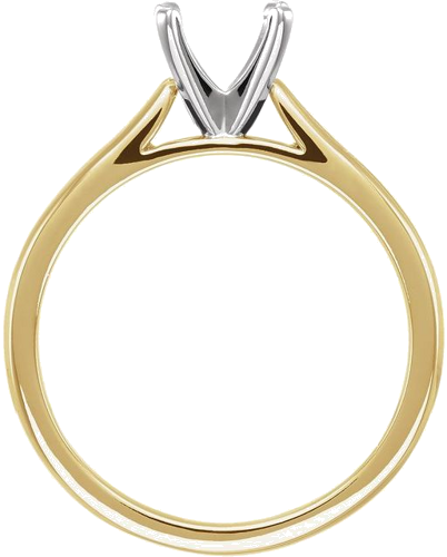 14K Yellow White 5.8 mm Round Solitaire Engagement Ring Mounting (2)