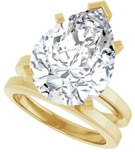 Sužadėtuvių Žiedas 14k yellow gold Pear 16mm x 12mm (10)