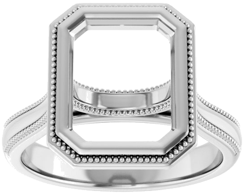 Sužadėtuvių Žiedas „Solitaire“ 585 Baltojo Aukso Emerald 10mm x 8mm (3)