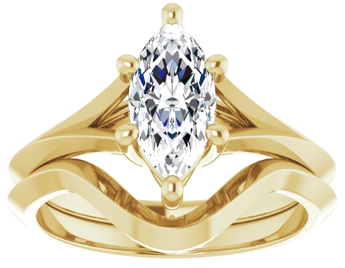 Sužadėtuvių Žiedas „Solitaire“ 585 Geltonojo Aukso Marquise 10mm x 5mm (8)