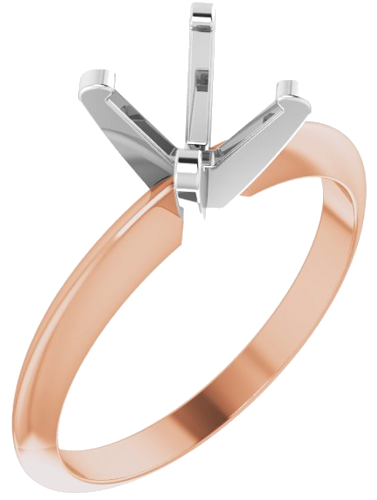 Sužadėtuvių Žiedas „Lightweight Solitaire“ 14k rose/white gold Round 6.5mm (1)