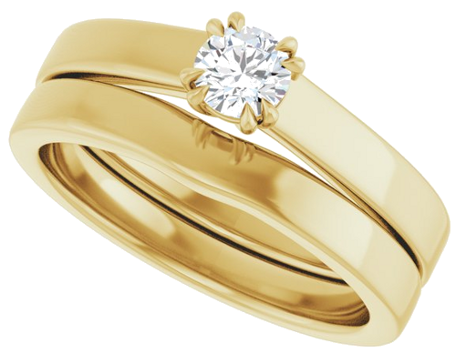 Sužadėtuvių Žiedas „Double Claw-Prong Solitaire“ 14k yellow gold Round 4.1mm (10)