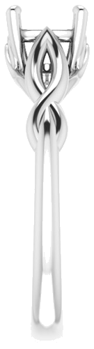 14K White  7x5 mm Oval Solitaire Engagement Ring Mounting (4)