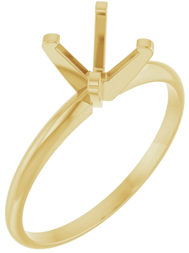 14K Yellow 6.5 mm Round Ultra-Lightweight Solitaire Engagement Ring Mounting (1)