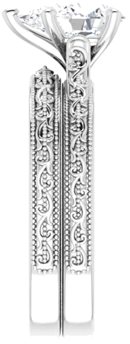 Sužadėtuvių Žiedas „Solitaire Sculptural“ 14k white gold Pear 9mm x 6mm (9)