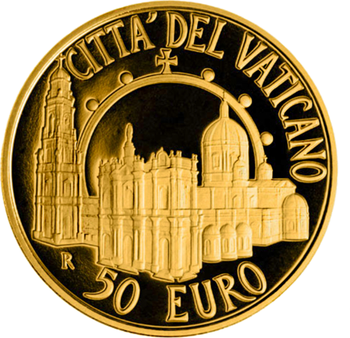 50 eurų Popiežius Pranciškus 2015 Vatikanas Auksinė moneta (2)