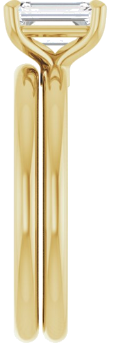 Sužadėtuvių Žiedas 585 Geltonojo Aukso Emerald 7mm x 5mm (9)