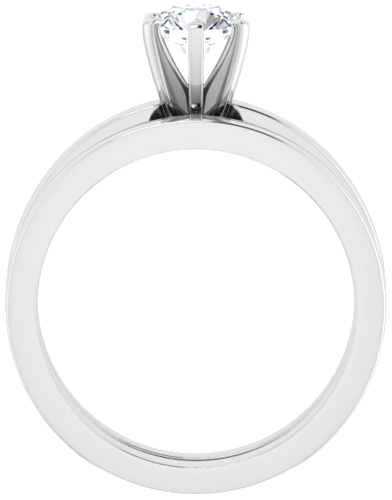 Sužadėtuvių Žiedas „Solitaire“ 14k white gold Round 5.2mm (7)