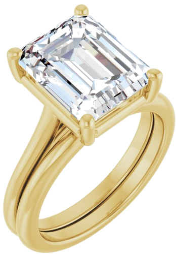 Sužadėtuvių Žiedas 14k yellow gold Emerald 11mm x 9mm (6)