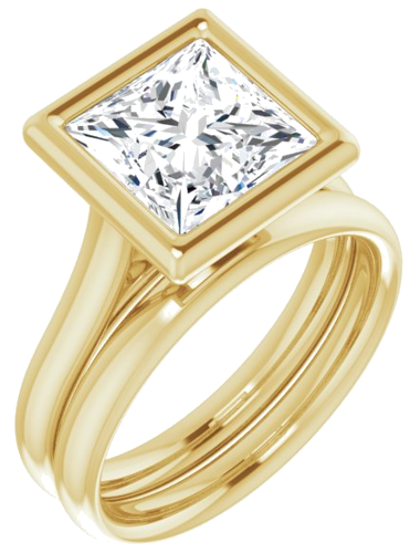 Sužadėtuvių Žiedas „Bezel-Set Solitaire“ 14k yellow gold Square 8mm (6)