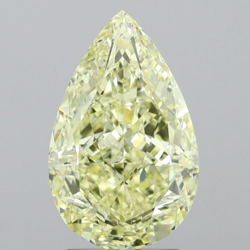 3.51 carat Fancy Light Yellow-VVS1 Natūralus Pear Deimantas (1)