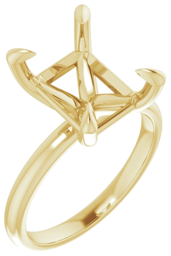 10K Yellow  11x9 mm Emerald Solitaire Engagement Ring Mounting (1)