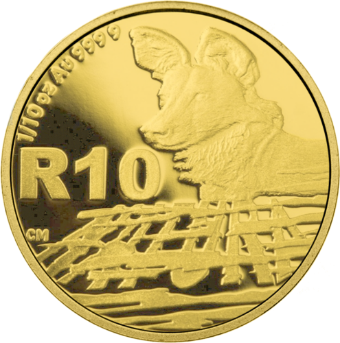 10 Rand African Wild Dog 2012 South Africa Gold Coin (1)
