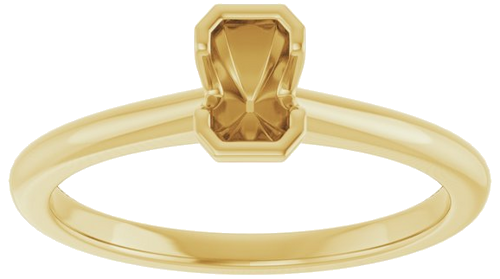 Sužadėtuvių Žiedas „Half-Bezel“ 10k yellow gold Emerald 5mm x 3mm (3)