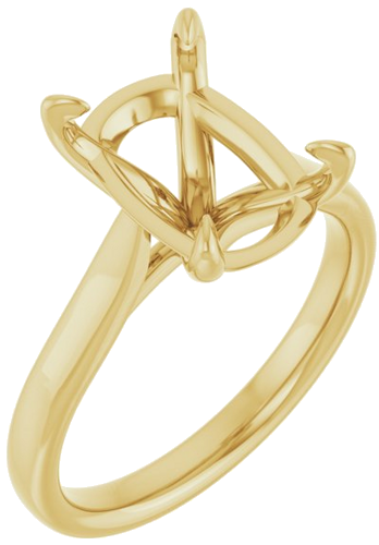 Sužadėtuvių Žiedas „Claw-Prong Solitaire“ 14k yellow gold Elongated Cushion 11mm x 9mm (1)