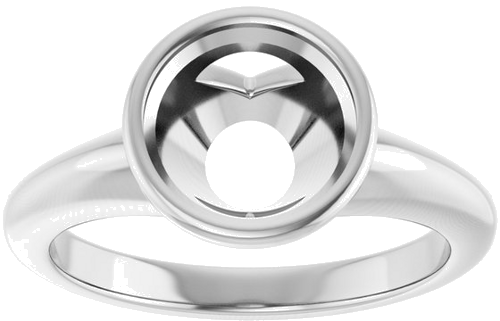 Sužadėtuvių Žiedas „Bezel-Set Solitaire“ 14k white gold Round 8.2mm (3)