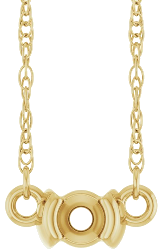 Pakabukas „Family Half Bezel Bar“ 14k yellow gold Round 3mm (1)