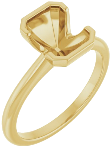 14K Yellow 8 x 6 mm Emerald Engagement Ring Mounting (1)