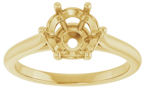 Sužadėtuvių Žiedas 14k yellow gold Round 7.4mm (3)