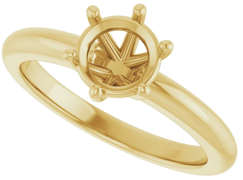 Sužadėtuvių Žiedas 14k yellow gold Round 6.5mm (5)