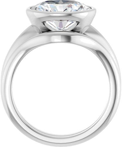 Sužadėtuvių Žiedas „Bezel-Set Solitaire“ 14k white gold Oval 11mm x 9mm (7)