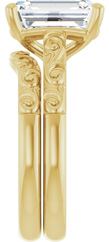 Sužadėtuvių Žiedas „Solitaire“ 14k yellow gold Emerald 10mm x 8mm (9)