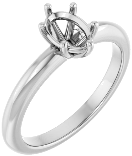 Sužadėtuvių Žiedas 14k white gold Oval 7mm x 5mm (1)