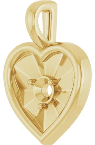 Pakabukas „Accented Heart“ 14k yellow gold Round 3mm (2)