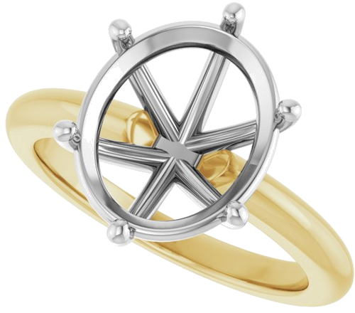 Sužadėtuvių Žiedas 14k yellow/white gold Oval 12mm x 10mm (5)