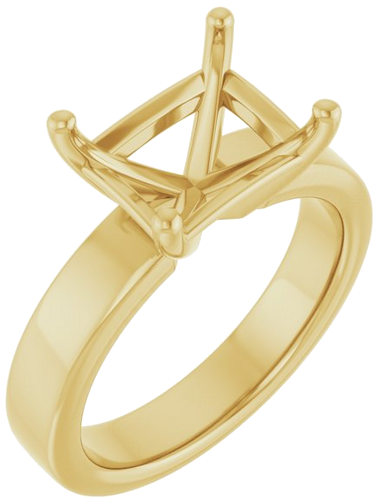 14K Yellow 10x8 mm Emerald Solitaire Engagement Ring Mounting (1)