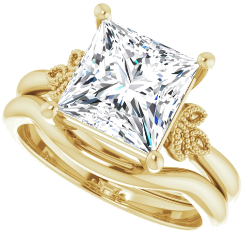 Sužadėtuvių Žiedas „Solitaire“ 14k yellow gold Square 8mm (10)
