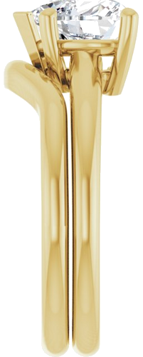 Sužadėtuvių Žiedas „V-End Prong“ 10k yellow gold Heart 8mm (9)