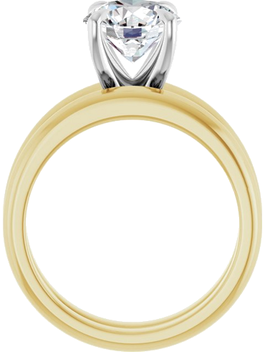 14K Yellow White 8 mm Round Solitaire Engagement Ring Mounting (7)