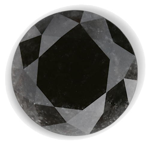 1.39 carat Fancy Black-VVS2 Excellent cut Natūralus Round Deimantas (1)