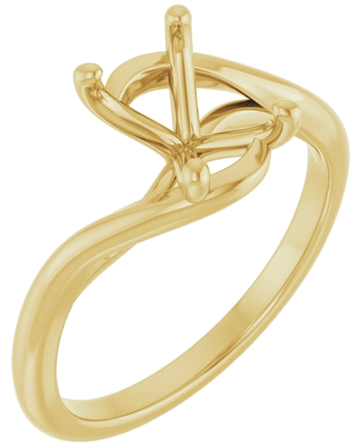 Sužadėtuvių Žiedas „Bypass“ 14k yellow gold Emerald 7.5mm x 5.5mm (1)
