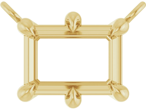 14K Yellow 7x5 mm Emerald 6-Prong Necklace Center (1)