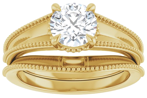 Sužadėtuvių Žiedas „Claw-Prong Solitaire“ 14k yellow gold Round 6.5mm (8)