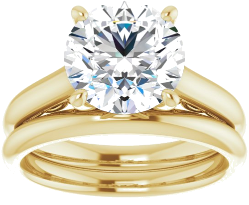 Sužadėtuvių Žiedas „Sculptural“ 14k yellow gold Round 9mm (8)