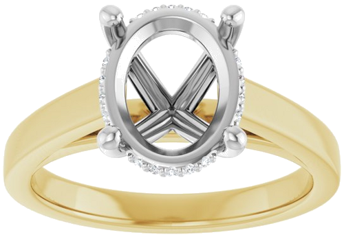 Sužadėtuvių Žiedas „Hidden Halo-Style“ 14k yellow/white gold Oval 10mm x 8mm (3)