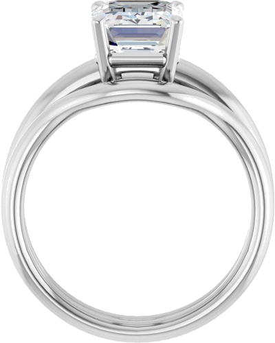 Sužadėtuvių Žiedas „Solitaire“ 14k white gold Emerald 9mm x 7mm (7)