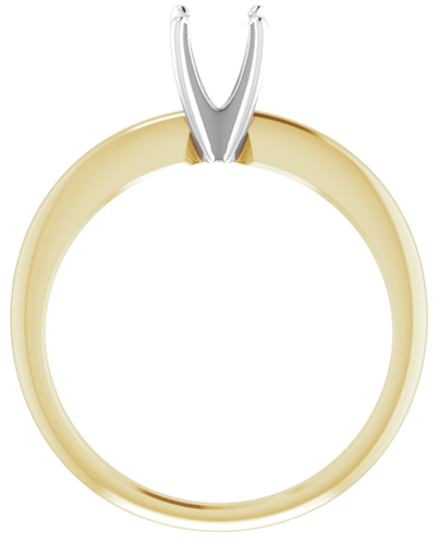 Sužadėtuvių Žiedas „Solitaire“ 585 Baltojo Ir Geltonojo Aukso Round 5mm x 5.3mm (2)