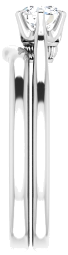 Sužadėtuvių Žiedas „Solitaire“ 585 Baltojo Aukso Round 4.8mm (9)