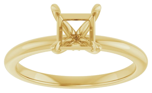 Sužadėtuvių Žiedas „Claw-Prong“ 14k yellow gold Square 5mm (3)